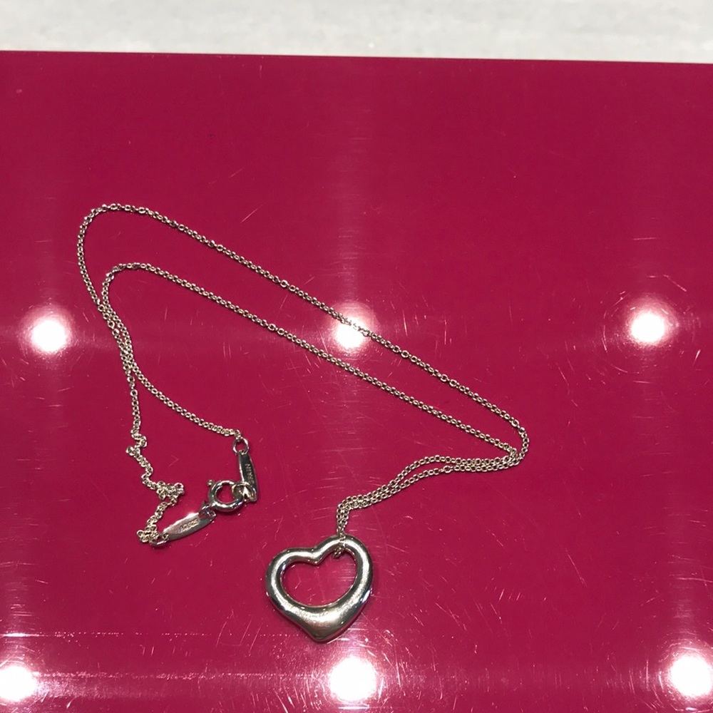 Tiffany and Co open heart necklace